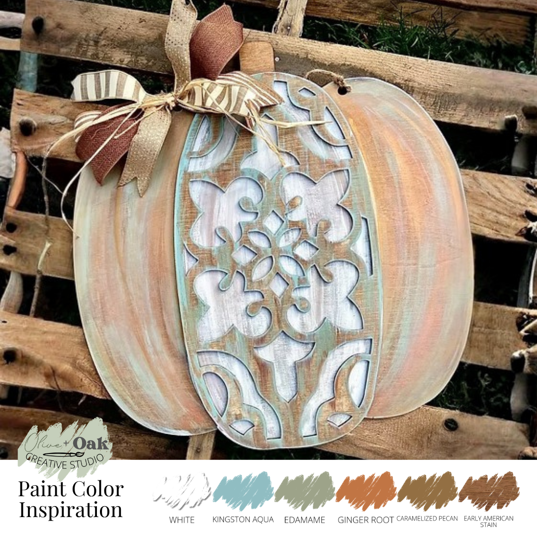 DIY Ornate Pumpkin Door Hanger