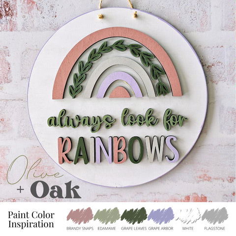 Always Look For Rainbows Round Hanger