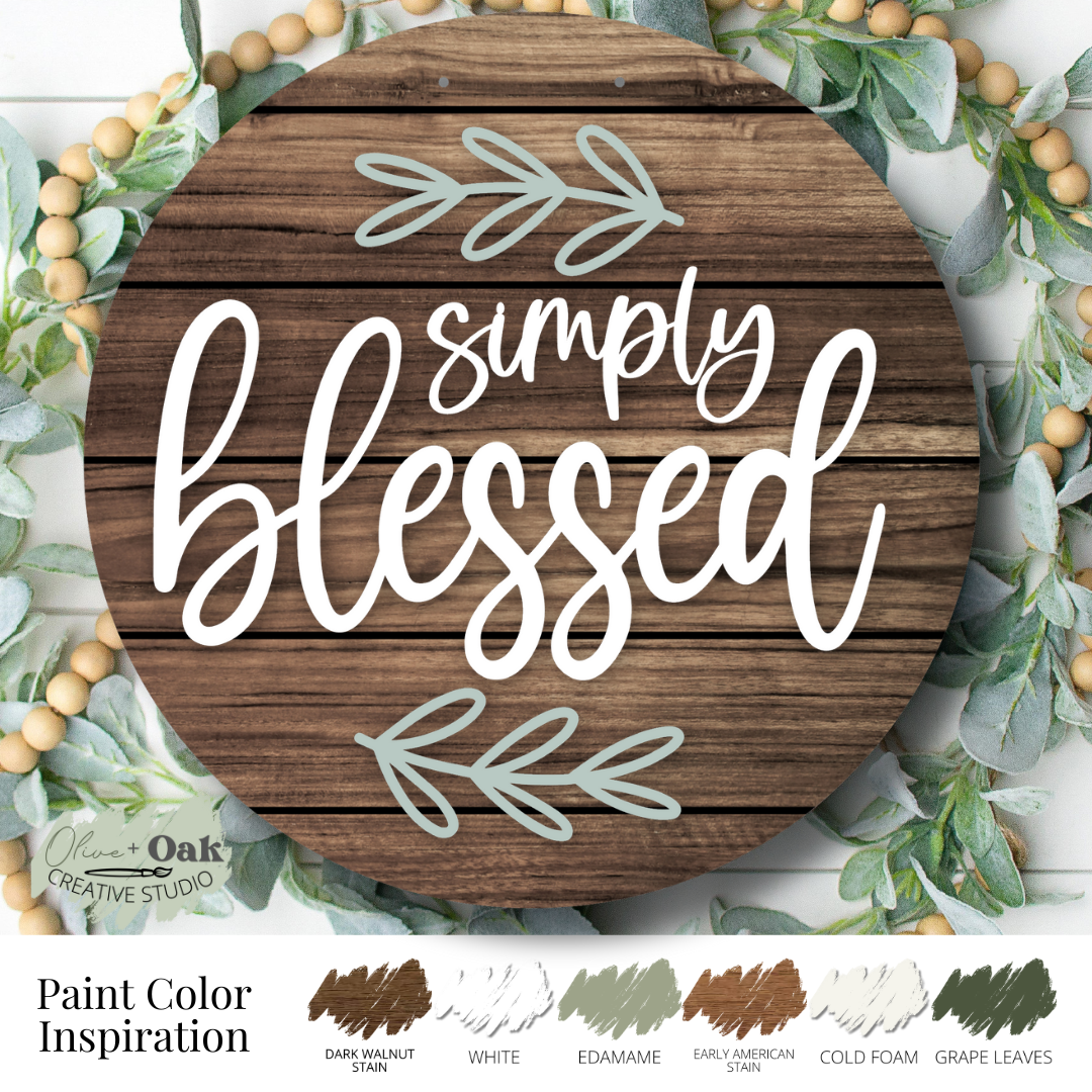 DIY Simply Blessed Door Hanger