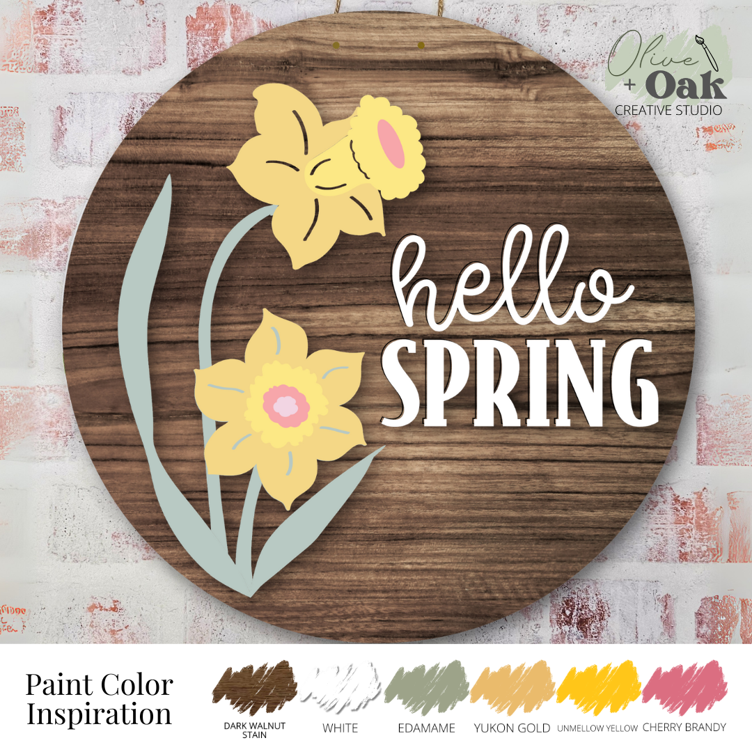 DIY Hello Spring Daffodil Door Hanger