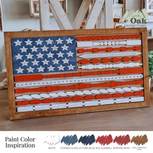DIY Spindle Flag Sign