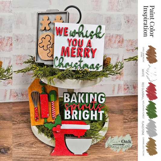 DIY Christmas Baking Tier Tray Set