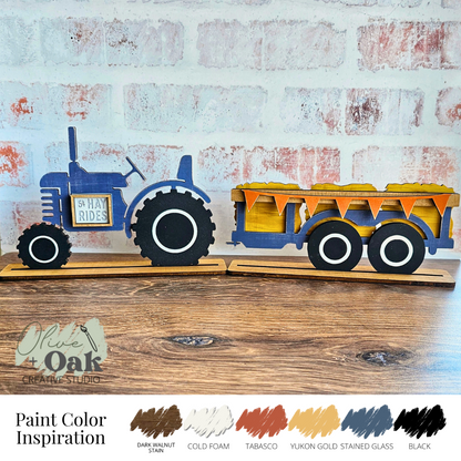 DIY Hay Ride Truck and Trailer Shelf Sitter