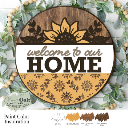 DIY Welcome to Our Home Sunflower Door Hanger