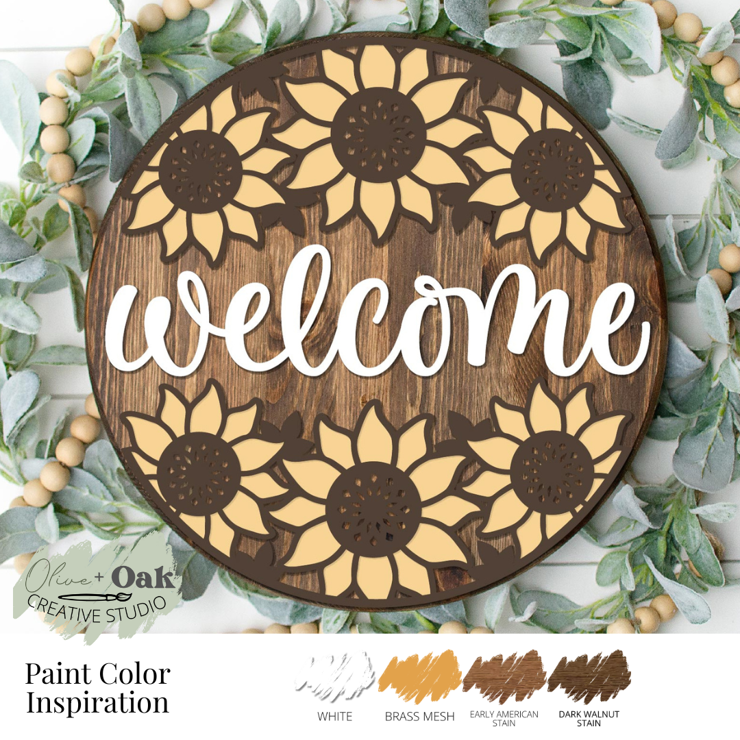 DIY Welcome Sunflower Frame Door Hanger