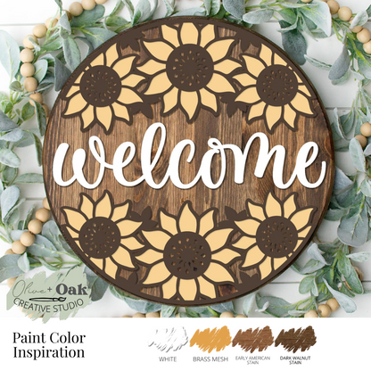 DIY Welcome Sunflower Frame Door Hanger