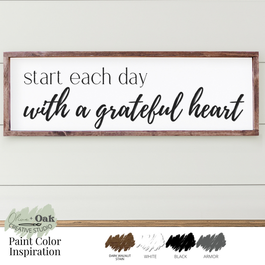 DIY Start Each Day Framed Sign
