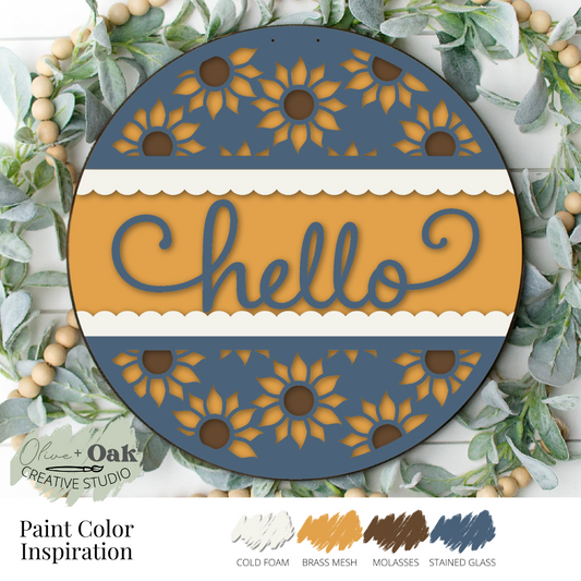 DIY Hello Sunflower Border Door Hanger