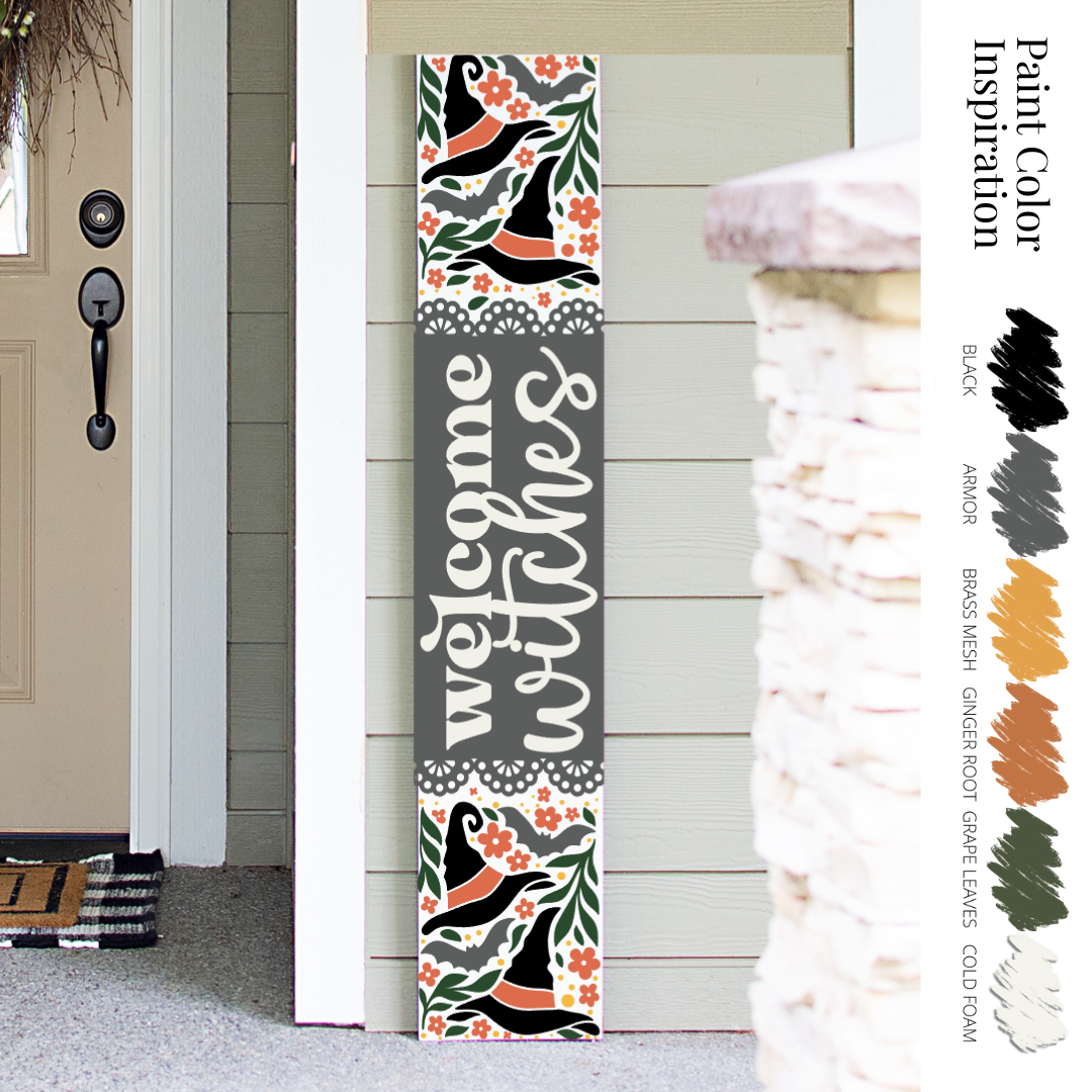 DIY Welcome Witches Boho 4' Porch Sign
