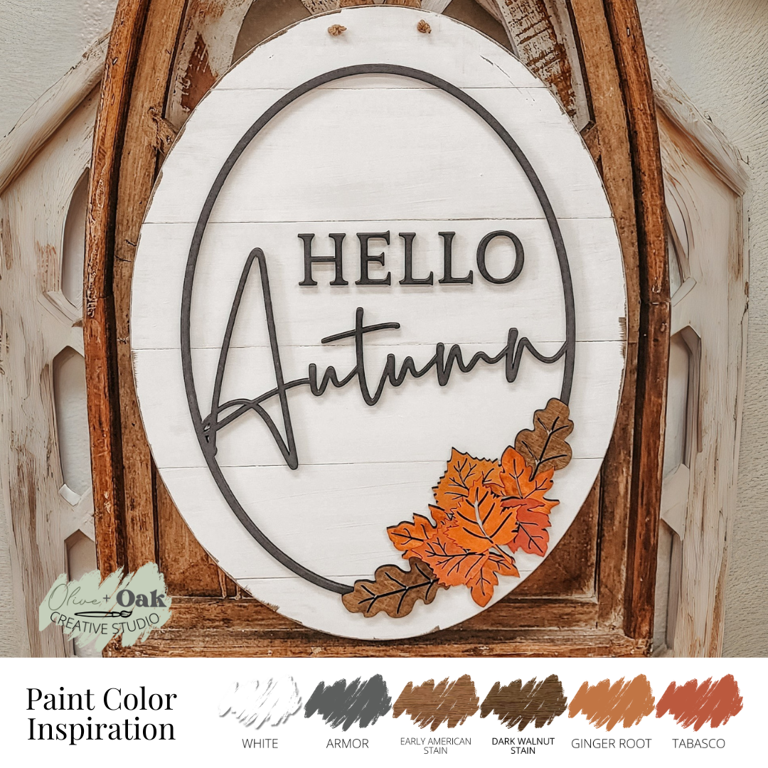 DIY Hello Autumn Oval Door Hanger