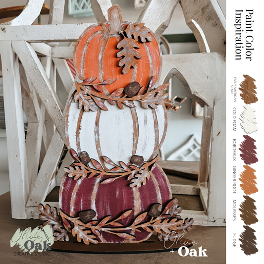 DIY Stacked Pumpkins Shelf Sitter