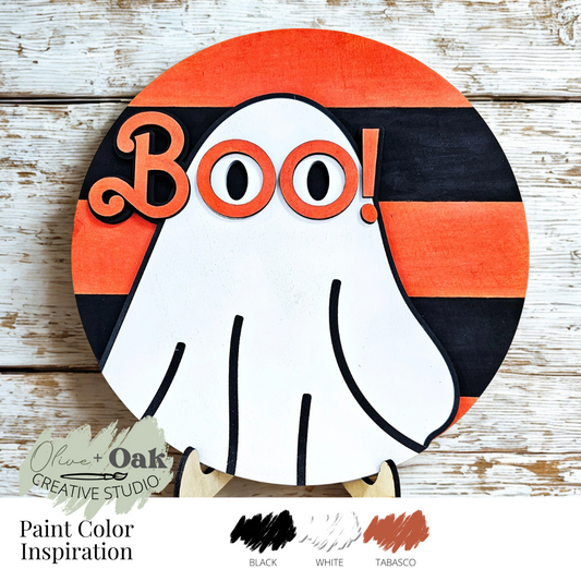 DIY Boo Ghost Round Sign