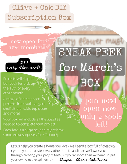 Olive + Oak DIY Subscription Box