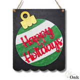 DIY Happy Holidays Ornament Hanging Sign