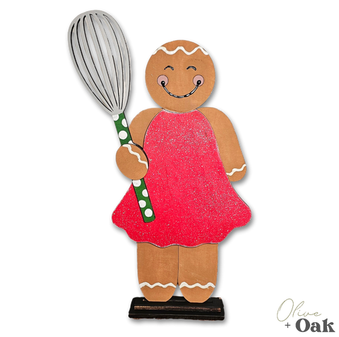 DIY Gingerbread Girl Wisk Shelf Sitter