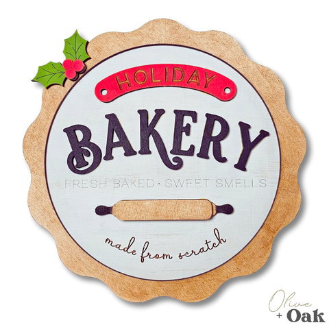 DIY Holiday Bakery Shelf Sign