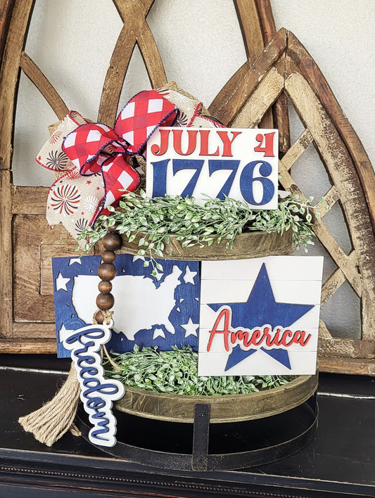 Patriotic Tier Tray Set