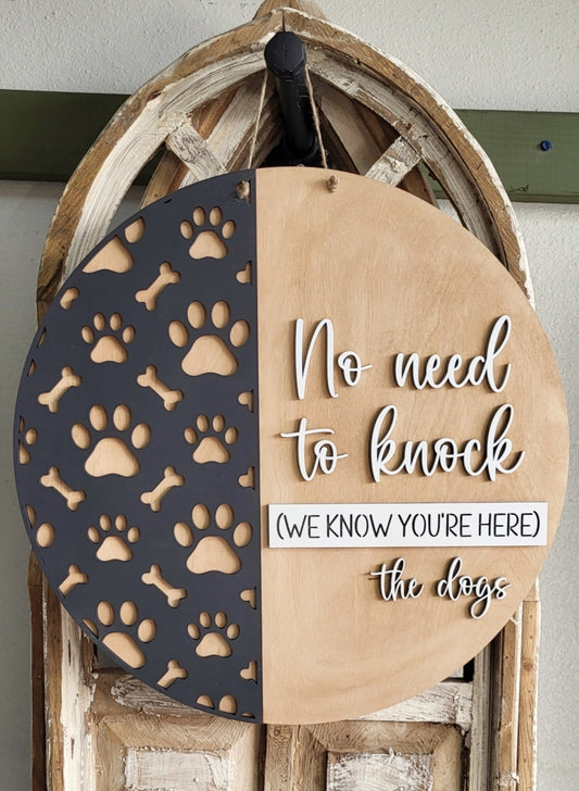 DIY No Need to Knock - Dogs Door Hanger