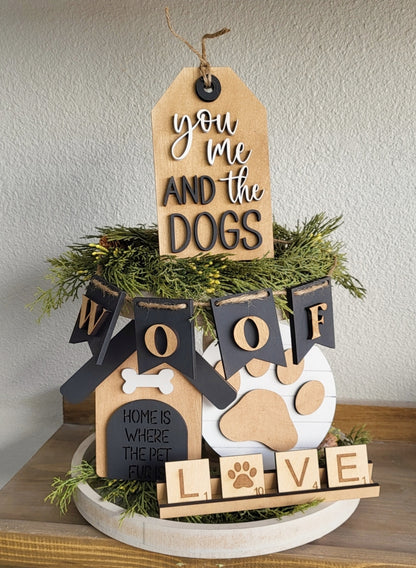 DIY Dog Love Tier Tray Set