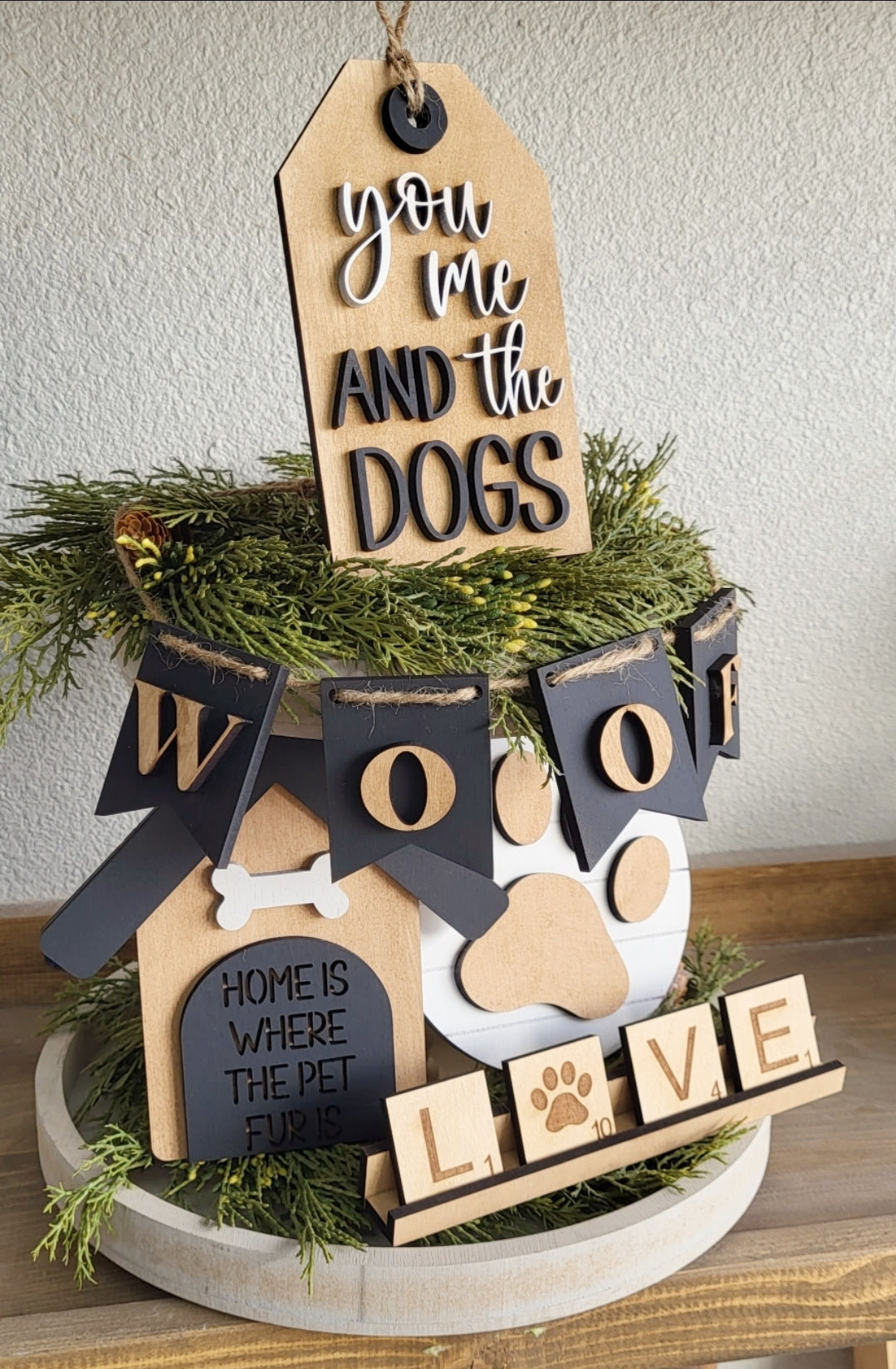 DIY Dog Love Tier Tray Set