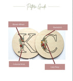 Wood Embroidery Kit - Floral Alphabet: L