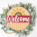 DIY Sunflowers + Honeycomb Door Hanger