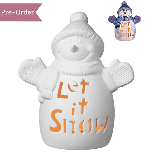 Ceramic Let It Snow Lighted Snowman