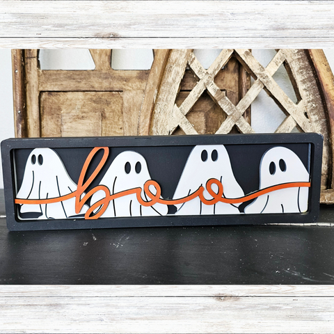 DIY Boo Ghosts Chunky Shelf Sitter