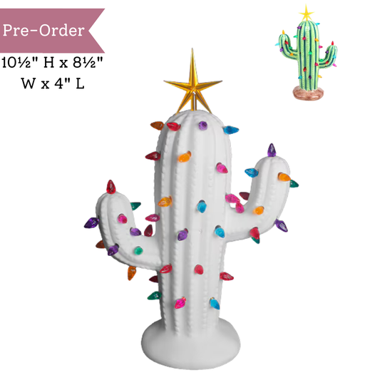 Ceramic Lighted Christmas Cactus