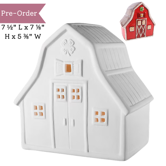 Ceramic 4-H Lighted Barn