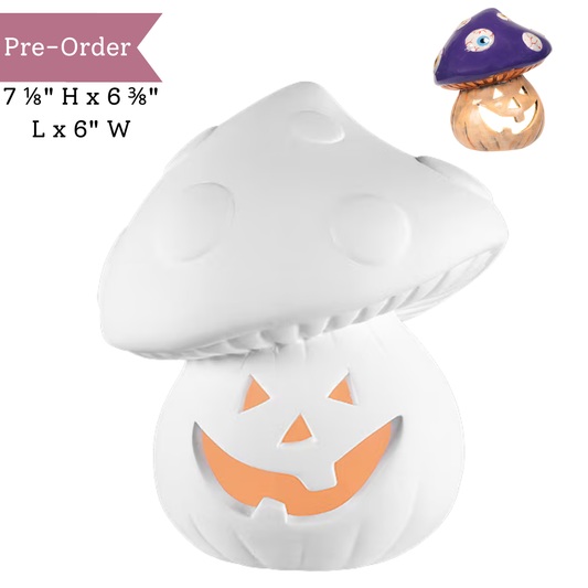 Ceramic Lighted Shroom-O-Lantern