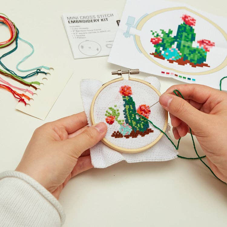 Mini Cross Stitch Kit - Cactus
