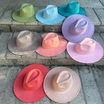 Best seller Fashion Classic Wide Brim Suede Premium  Hat : Hot Pink / ONE SIZE