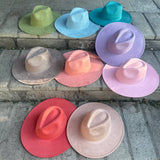 Best seller Fashion Classic Wide Brim Suede Premium  Hat : Hot Pink / ONE SIZE