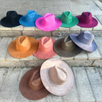 Best seller Fashion Classic Wide Brim Suede Premium  Hat : Hot Pink / ONE SIZE