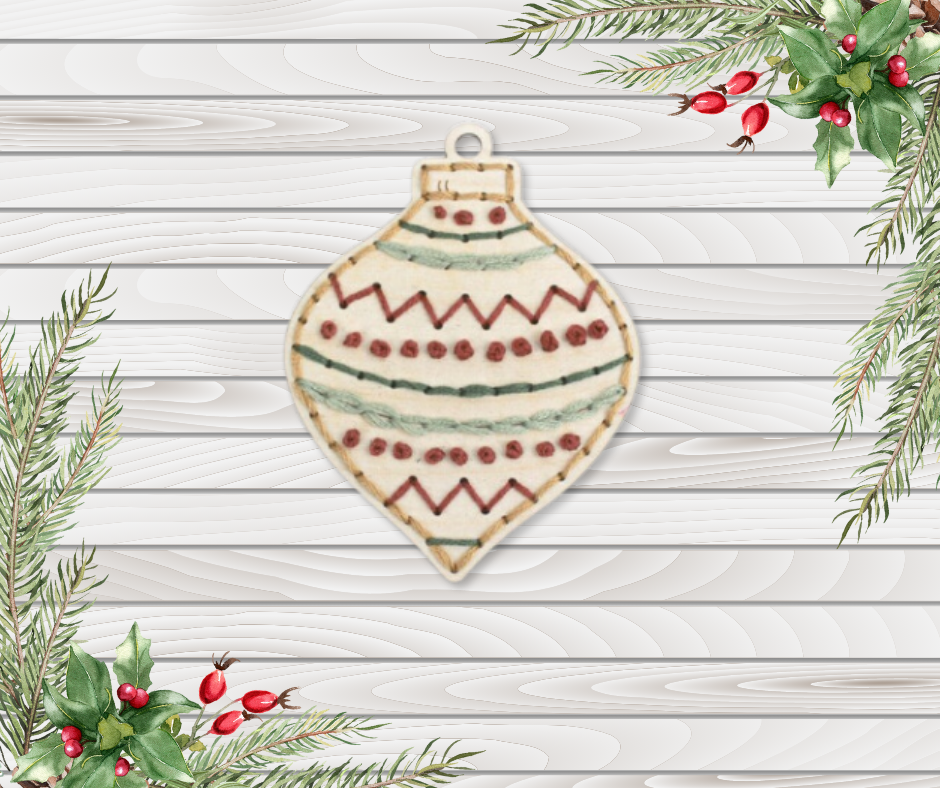 Wood Embroidery Kit - Ornament 3