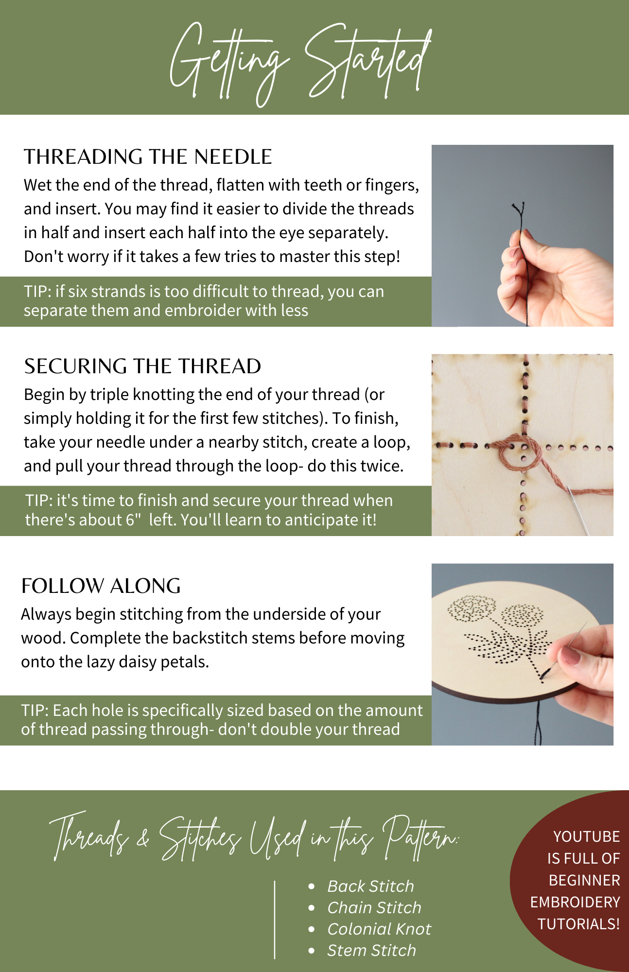Wood Embroidery Kit - Ornament 3