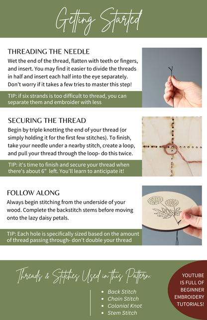 Wood Embroidery Kit - Ornament 3