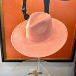 Best seller Fashion Classic Wide Brim Suede Premium  Hat : Hot Pink / ONE SIZE