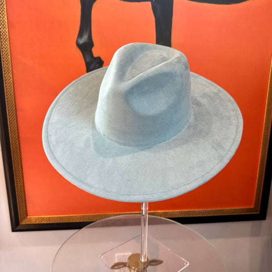 Wide Brim Suede - Blue