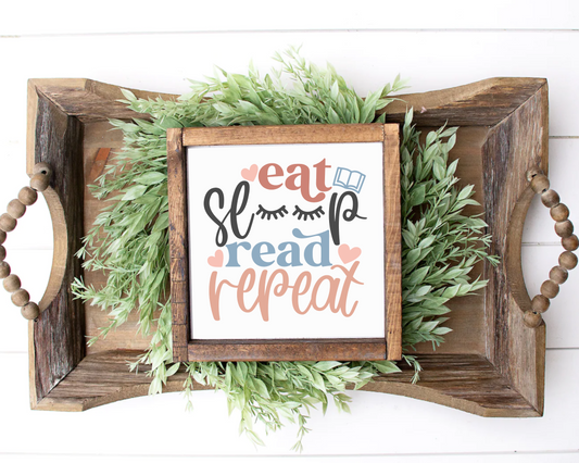 DIY Framed Eat Sleep Read Sign