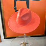 Best seller Fashion Classic Wide Brim Suede Premium  Hat : Hot Pink / ONE SIZE