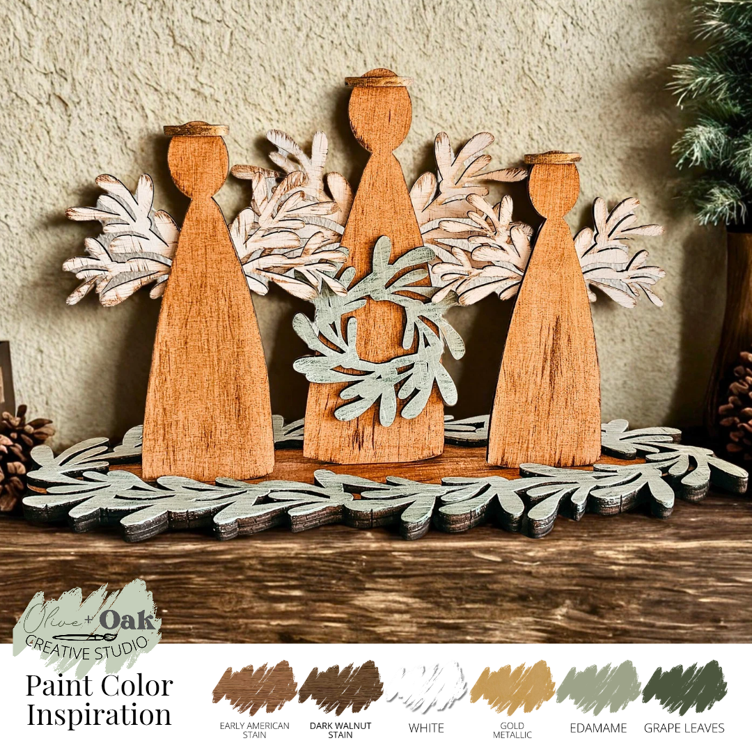 DIY Angel Trio Shelf Decor