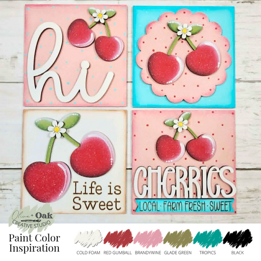 DIY Mini Cherry Square Tiles *Inserts ONLY*