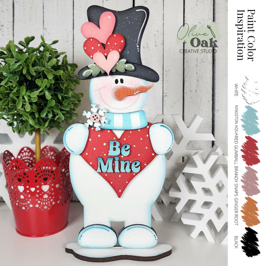 DIY Be Mine Snowman Shelf Sitter