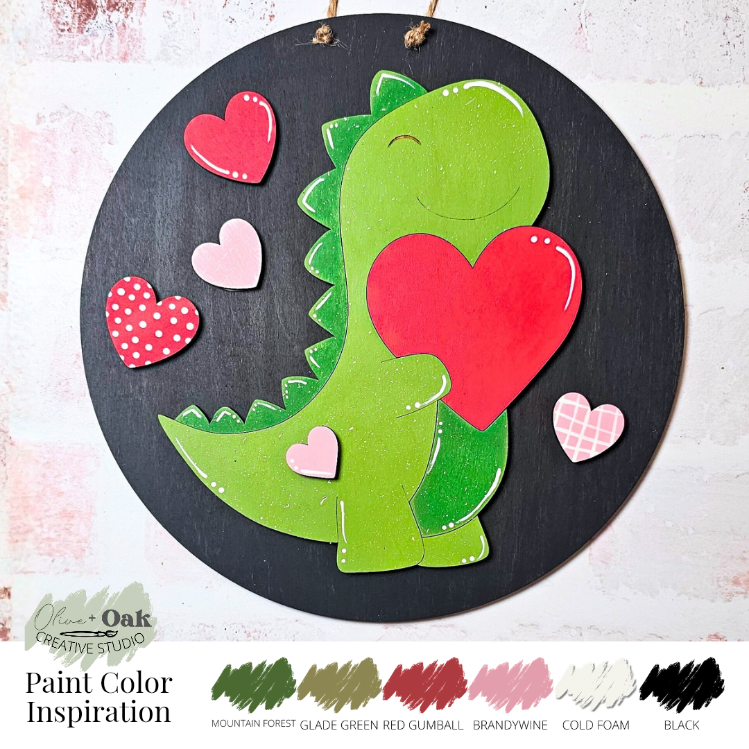 Dinosaur Love Youth Round Hanger