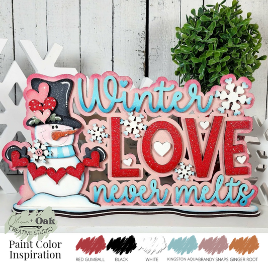 DIY Winter Love Shelf Sitter