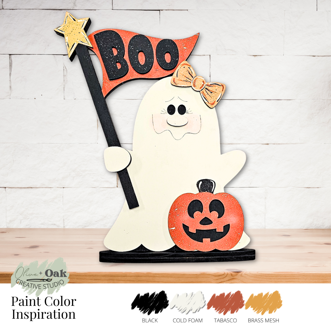 DIY Boo Flag Ghost Shelf Sitter