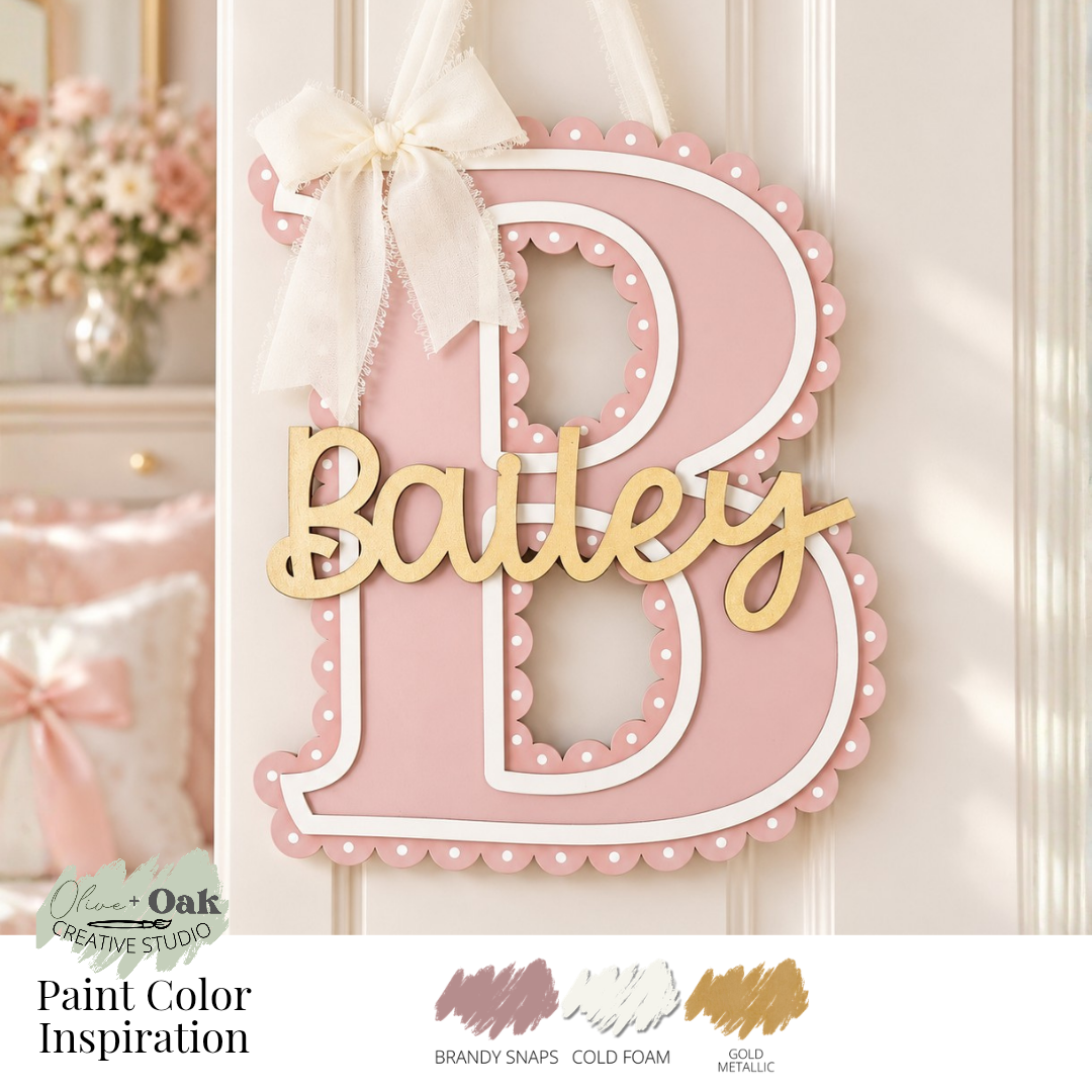 Personalized Coquette Initial Youth Wall Hanger