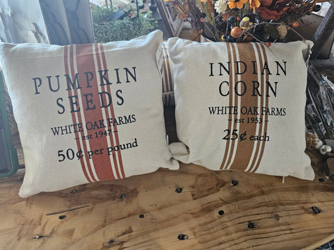 Fall on the Farm Grain Sack Pillows